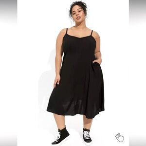 Torrid Black Spaghetti Strap Sundress Midi